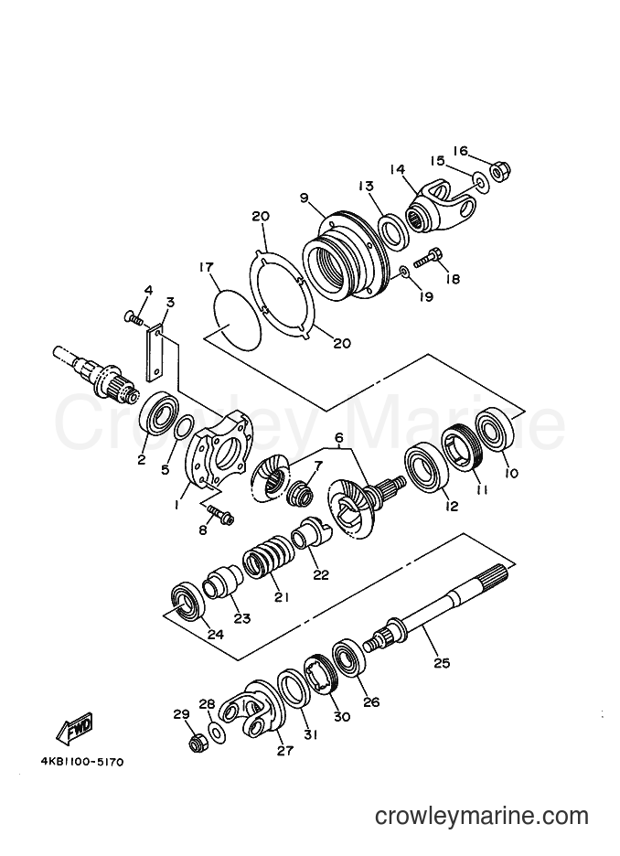 1996 ATV YFM350FW-X - YFM350FW-X (4KB3) [999] - MIDDLE DRIVE GEAR