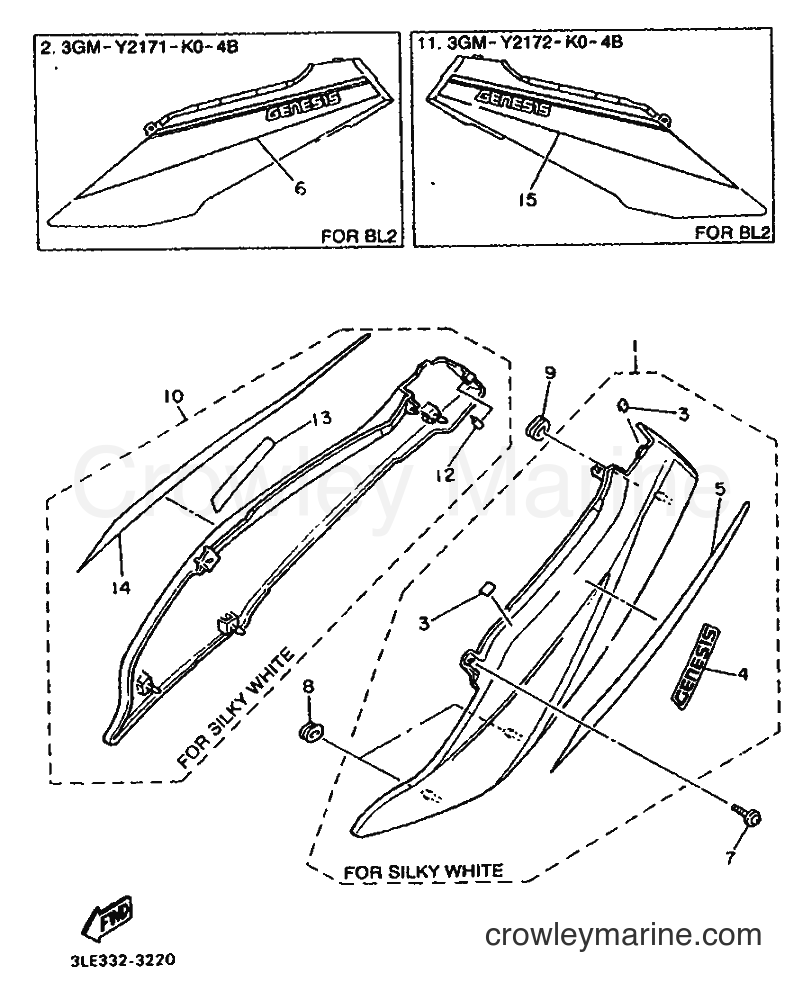 Yamaha Motors FZR1000 (3LF5) [999] - SIDE COVER
