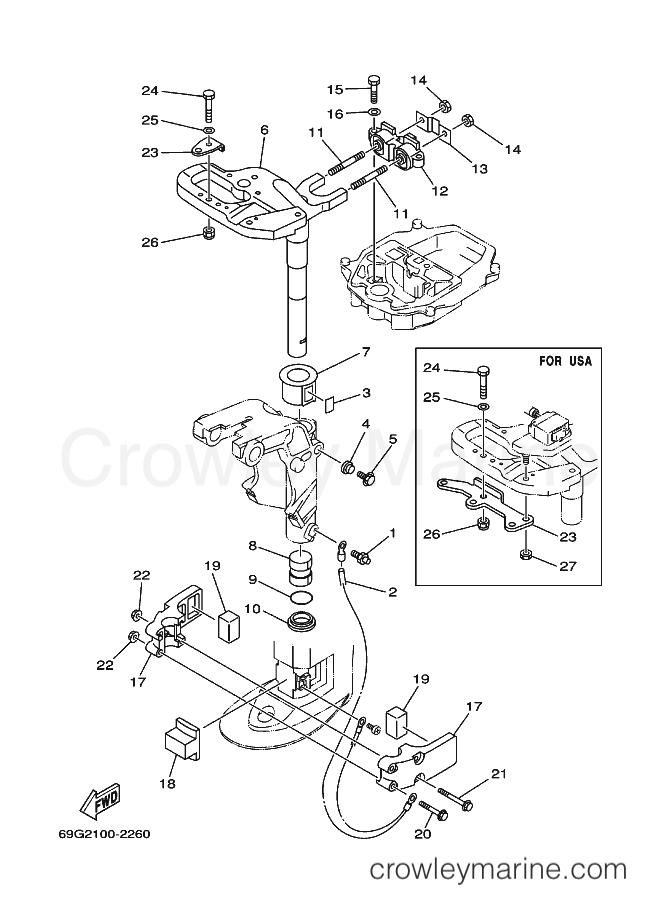 Yamaha Motors FT8D (69G2) [070] - BRACKET 3