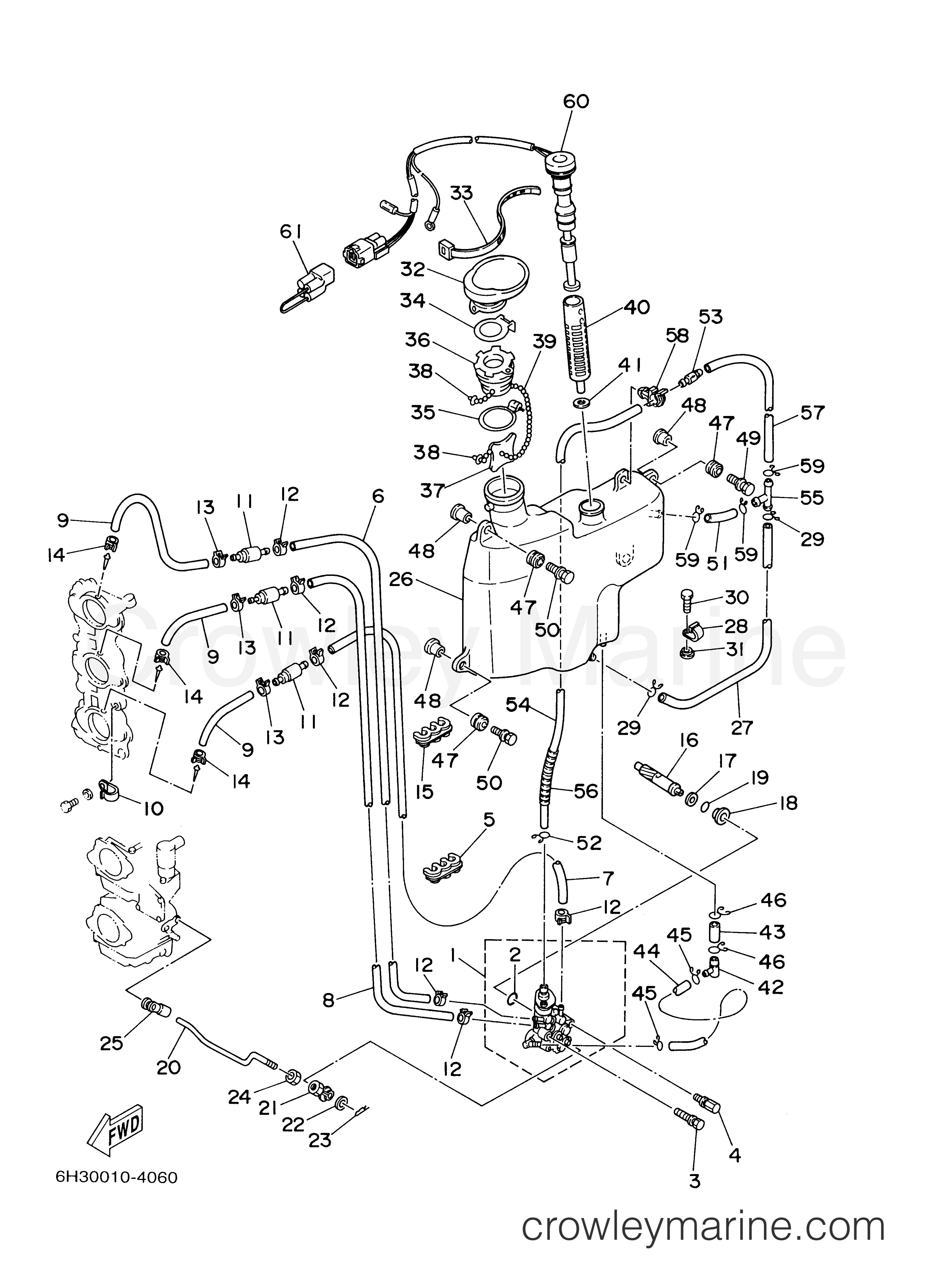 OIL PUMP 2001 Outboard 60hp 60TLRZ Crowley Marine