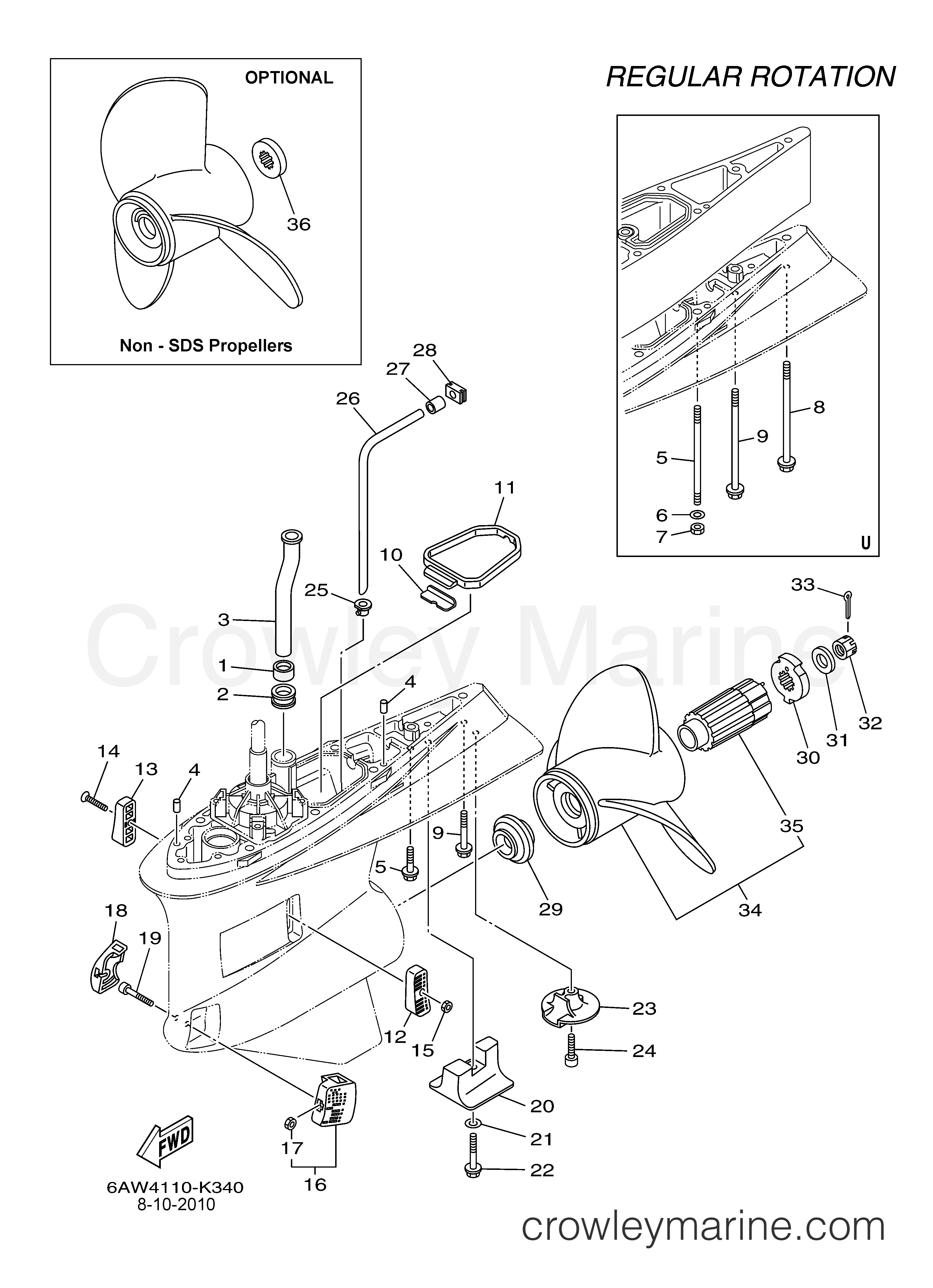 Yamaha Motors F350XCA - LOWER CASING DRIVE 2