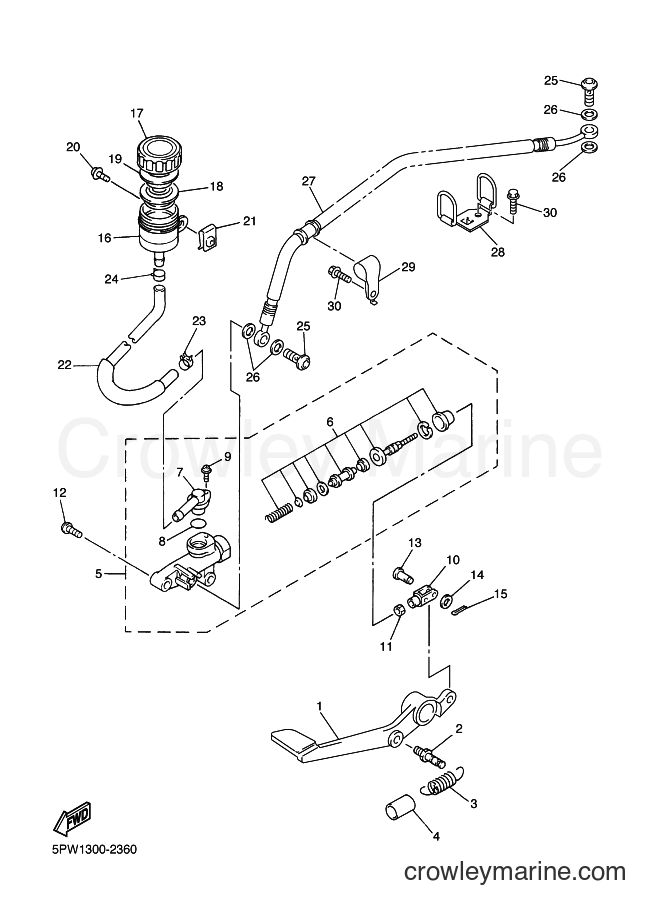Yamaha Motors YZF-R1 (5PW7) [080] - REAR MASTER CYLINDER