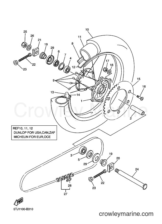 2003 Dirt Bike WR450F - WR450F (5TJ2) [100] - REAR WHEEL