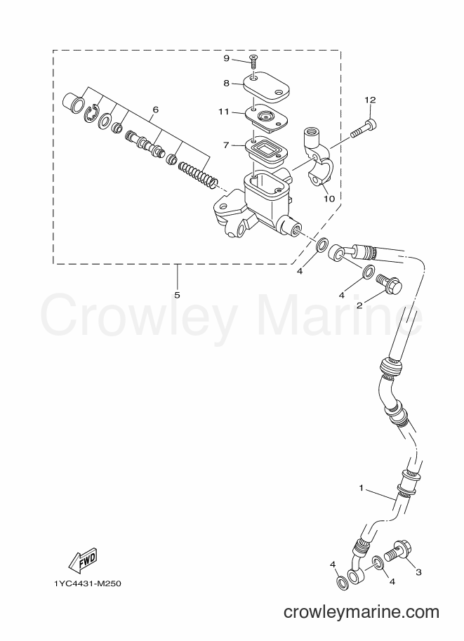 2013 Scooter AF115F - AF115F (1YC4) [010] - FRONT MASTER CYLINDER
