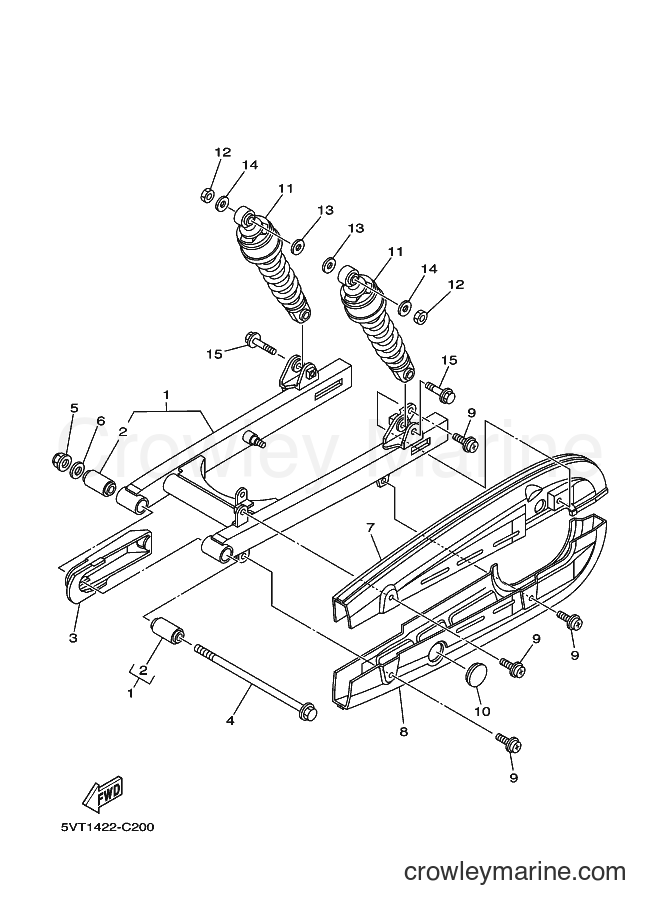 2004 Scooter T110C - T110C (5VT4) [010] - REAR ARM & SUSPENSION