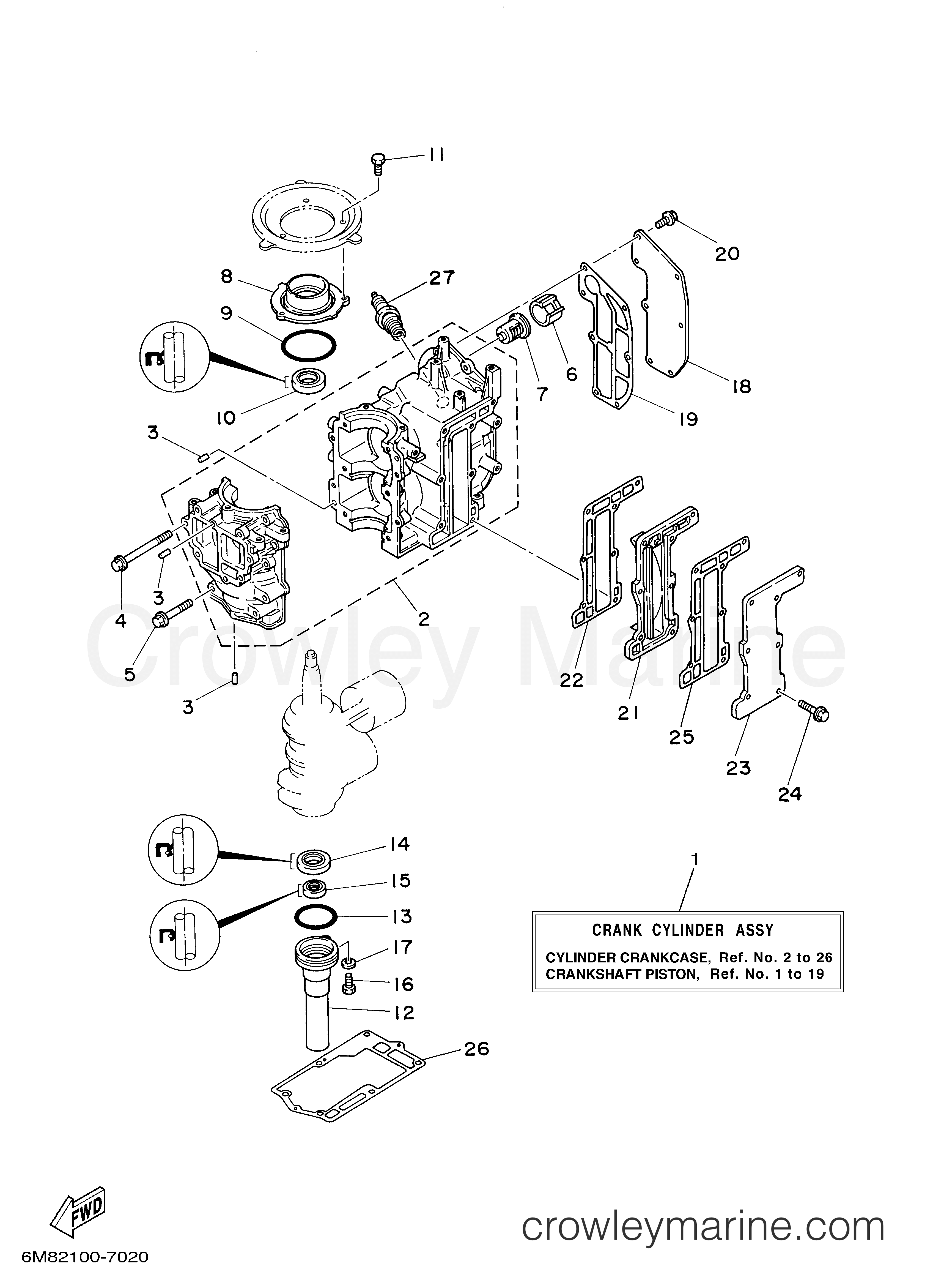 Yamaha Motors 8MSHD - CYLINDER CRANKCASE