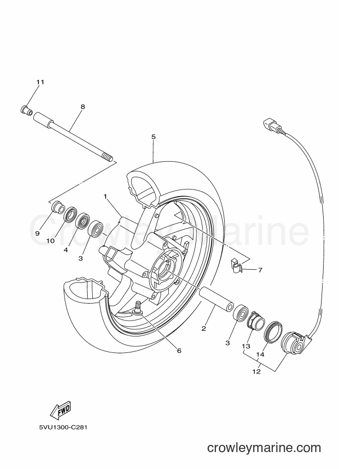 Yamaha Motors XP500 (5VU8) [010] - FRONT WHEEL