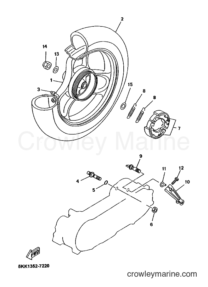 1999 Scooter YN100'99 - YN100'99 (5KK2) [010] - REAR WHEEL
