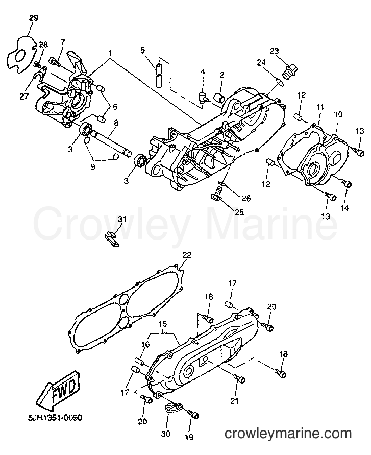 2001 Scooter EW50 - EW50 (5LH3) [030] - CRANKCASE