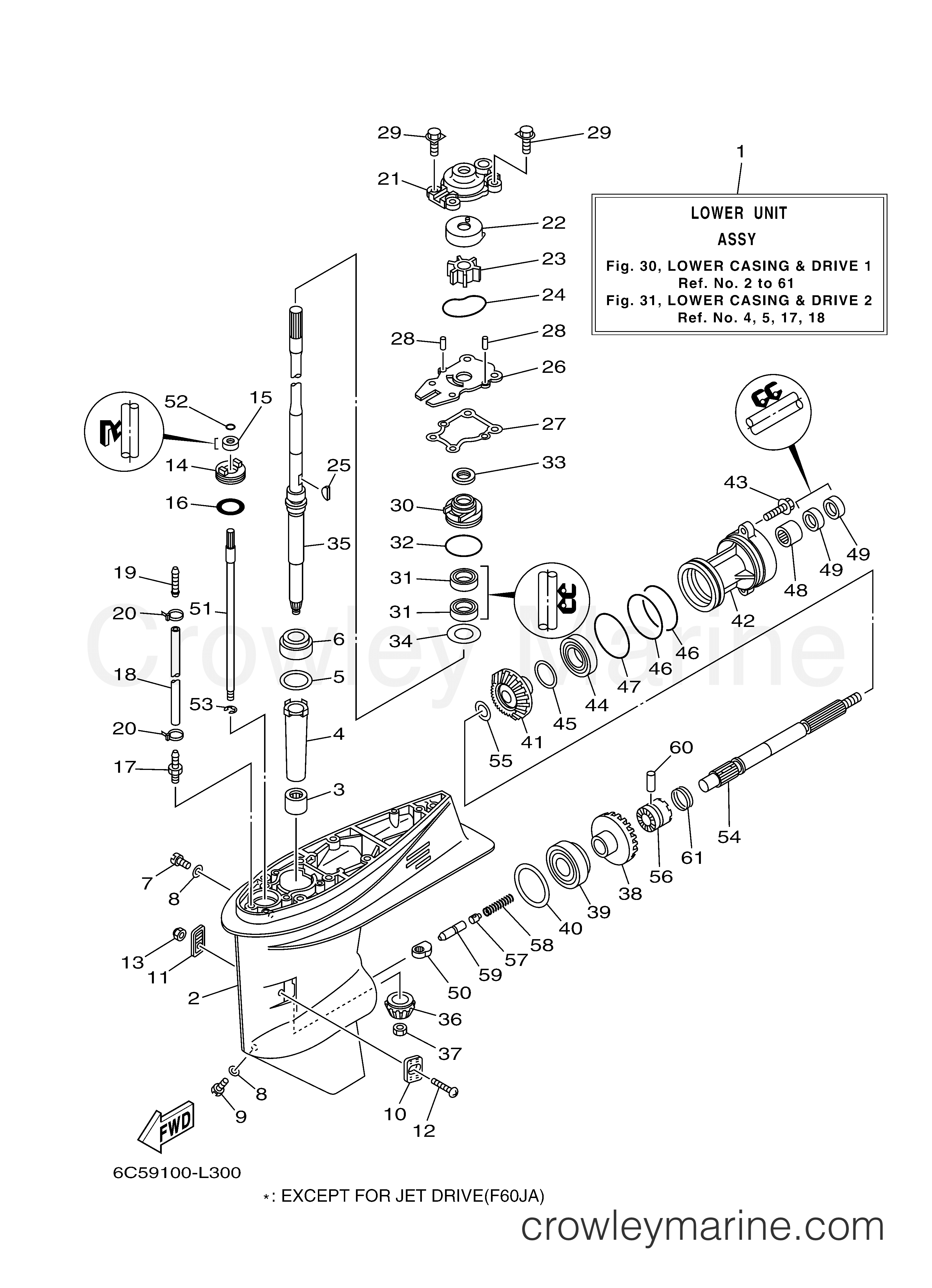 Yamaha Motors F60LA - LOWER CASING DRIVE 1