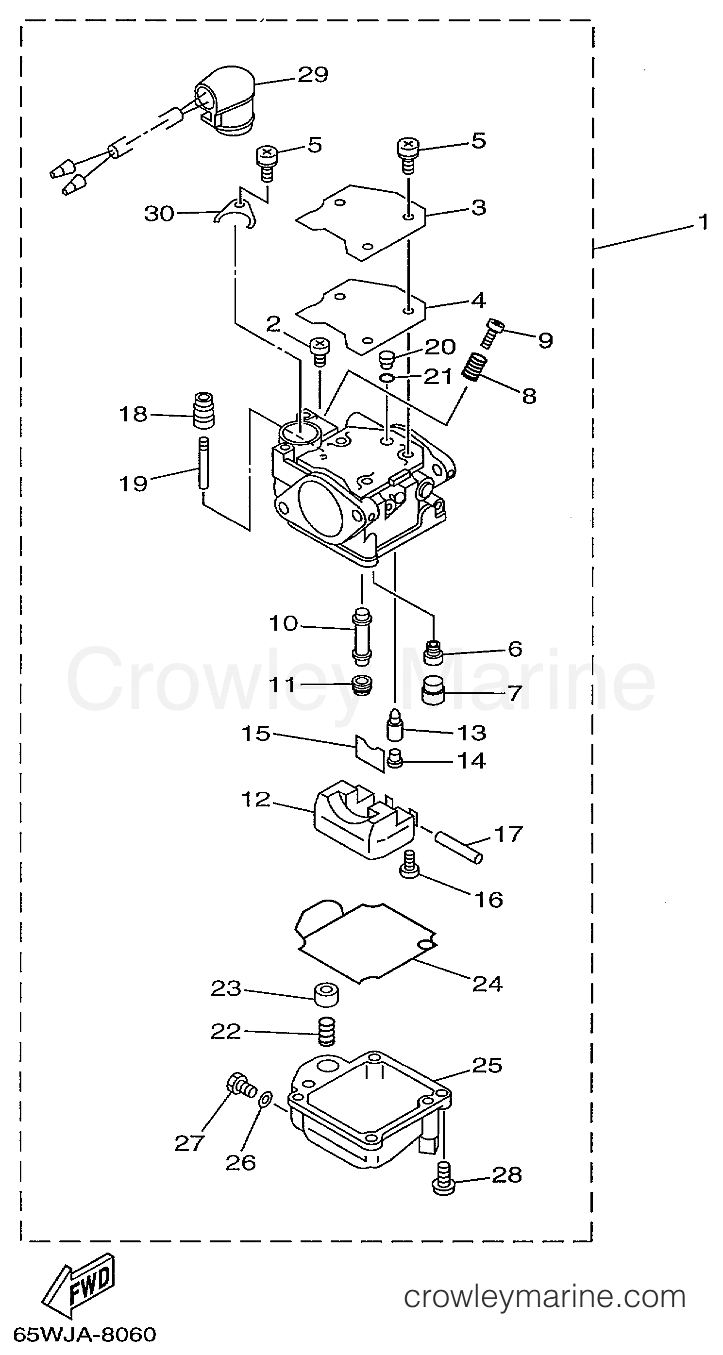Yamaha Motors F25MLHX - CARBURETOR