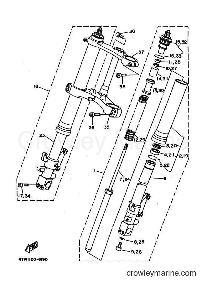 1996 Street Bike TZ250 - TZ250 (4TW1) [030] - FRONT FORK