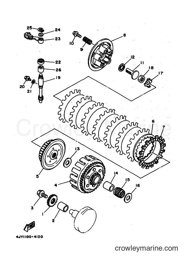 1996 Dirt Bike YZ125 - YZ125 (4SS2) [020] - CLUTCH