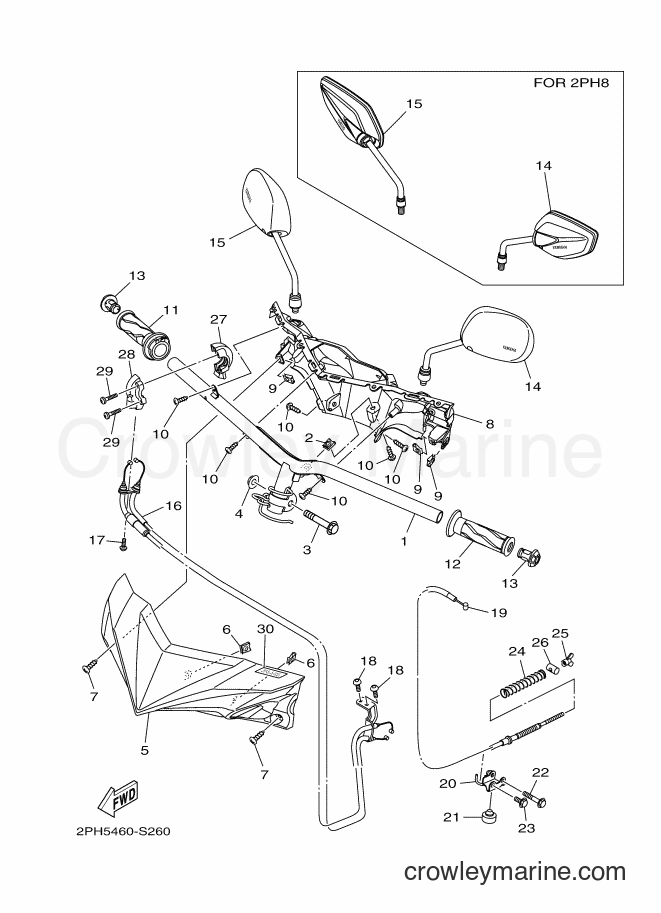 Yamaha Motors LNS125 (2PH5) [010] - STEERING HANDLE & CABLE