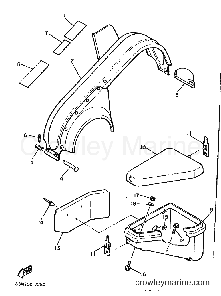 1989 Snowmobile XL540 - XL540 (86L1) [010] - GUARD & LUGGAGE BOX