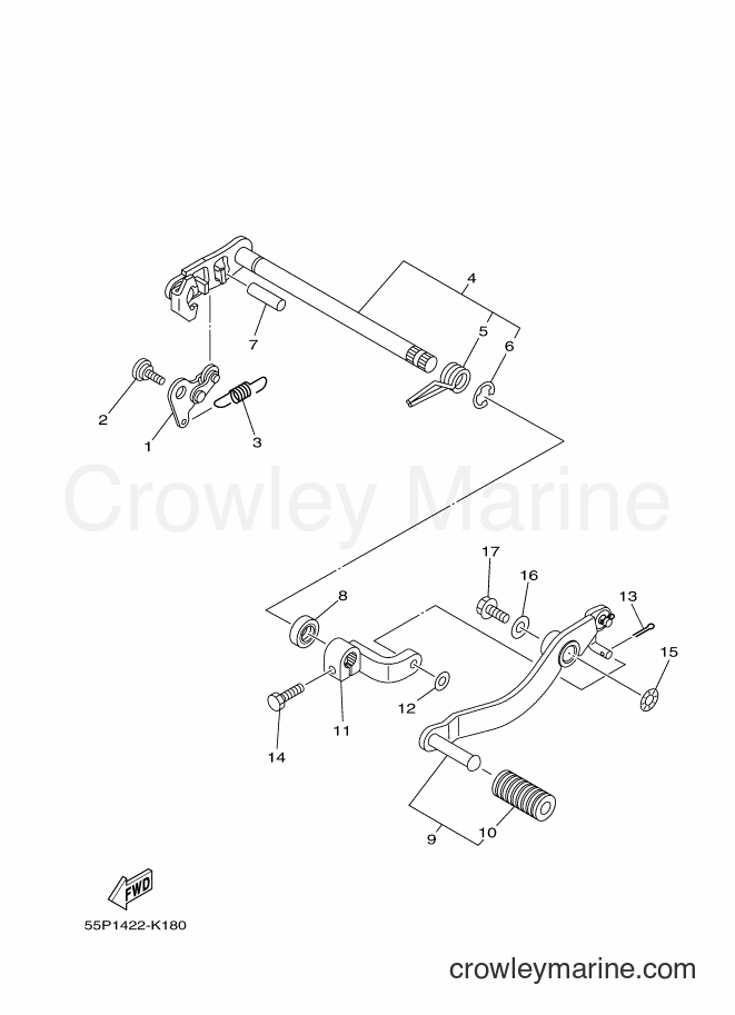 2014 Scooter T135HC - T135HC (55P7) [010] - SHIFT SHAFT