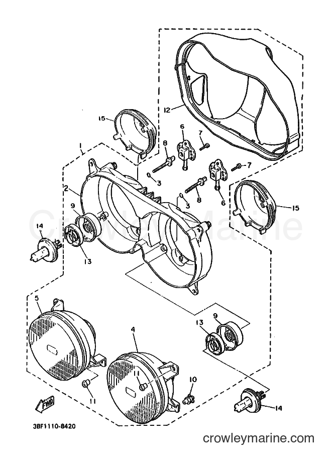 1989 Sport Bike FZR400 - FZR400 (3BF4) [010] - HEADLIGHT