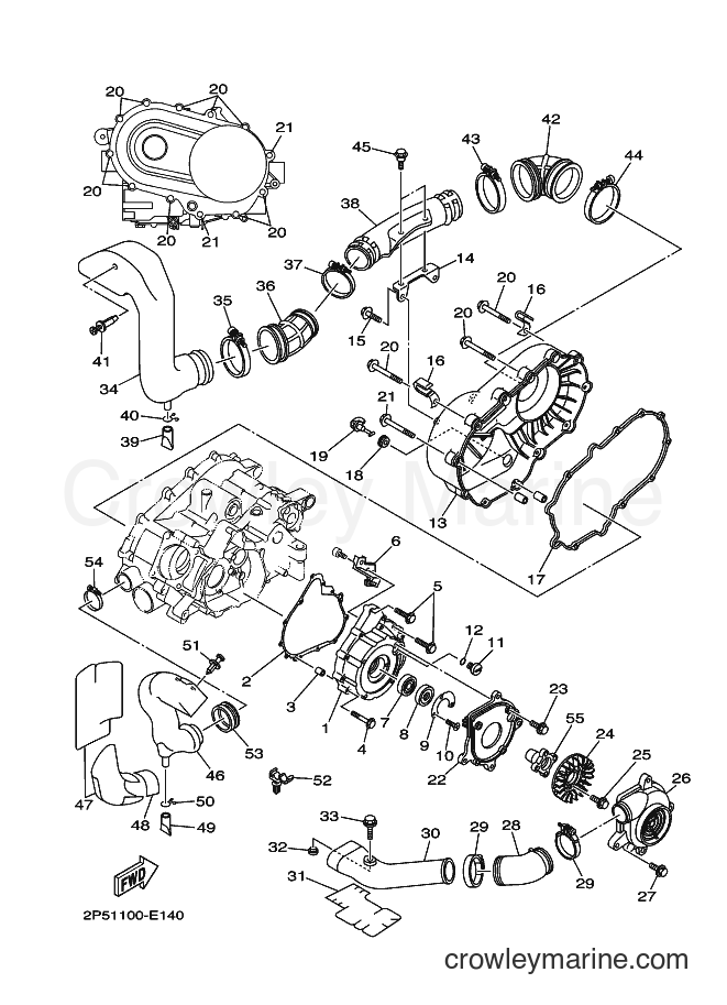 2007 ATV YXR450F - YXR450F (2P58) [010] - CRANKCASE COVER 1