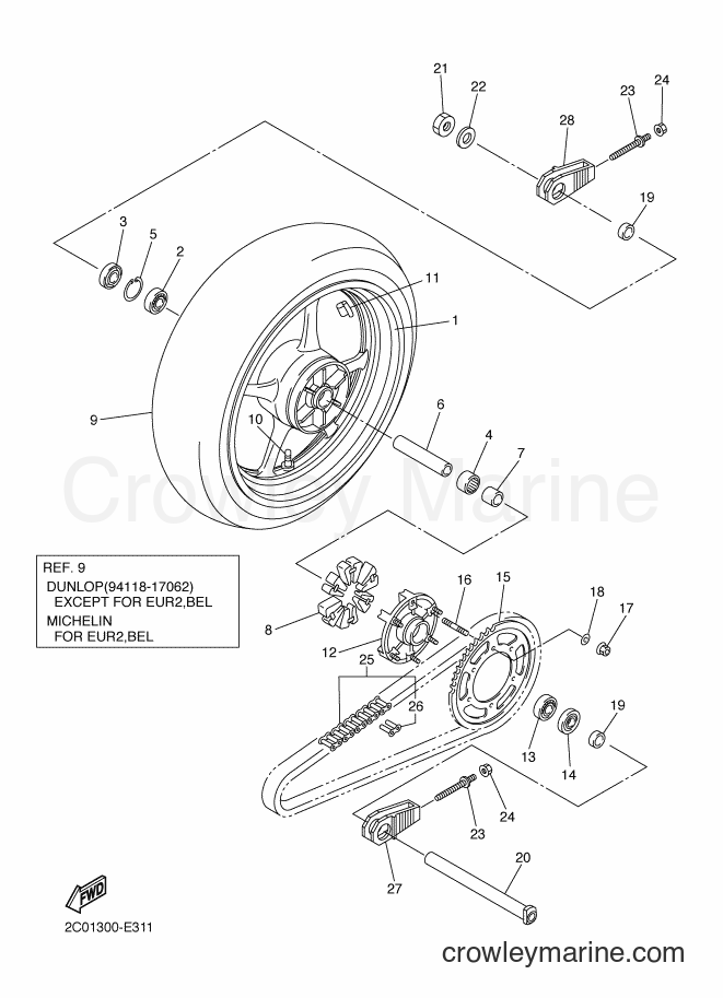 Yamaha Motors YZF-R6 (2C0B) [010] - REAR WHEEL