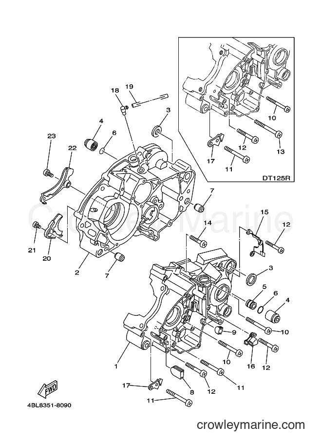 1998 Dirt Bike DT125RE - DT125RE (4DK8) [010] - CRANKCASE