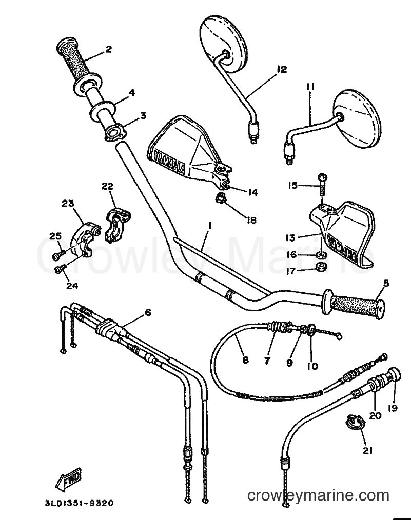 1990 Dirt Bike XTZ750 - XTZ750 (3TD2) [999] - STEERING HANDLE & CABLE