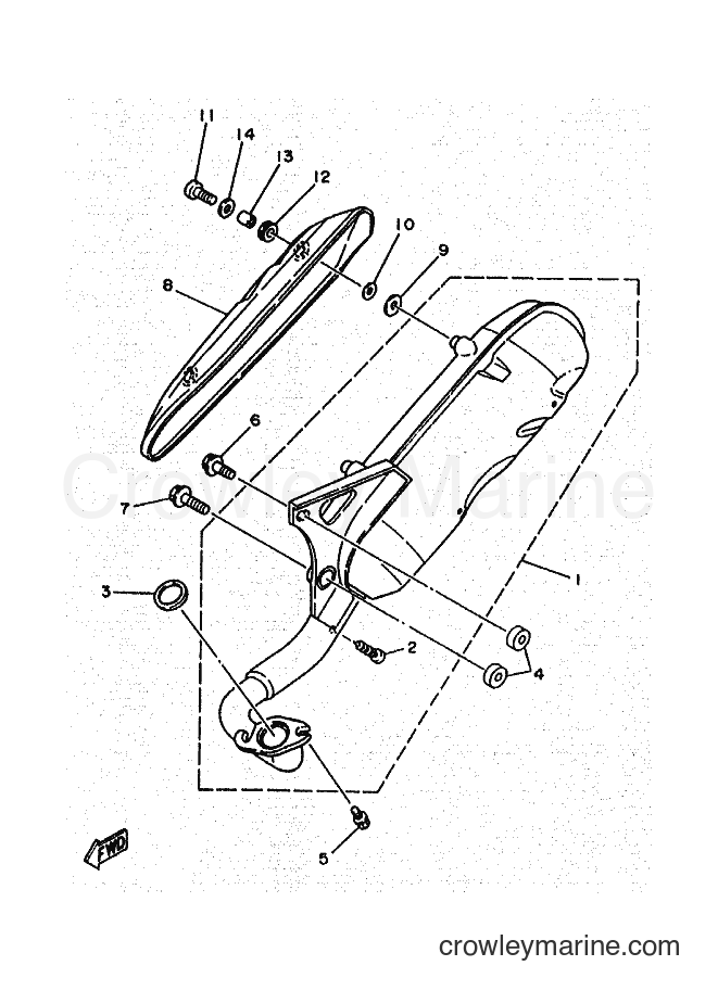 1995 Scooter YA50R - YA50R (4PC4) [010] - EXHAUST