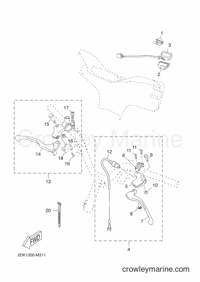Yamaha Motors YN50E (2DK1) [040] - HANDLE SWITCH & LEVER