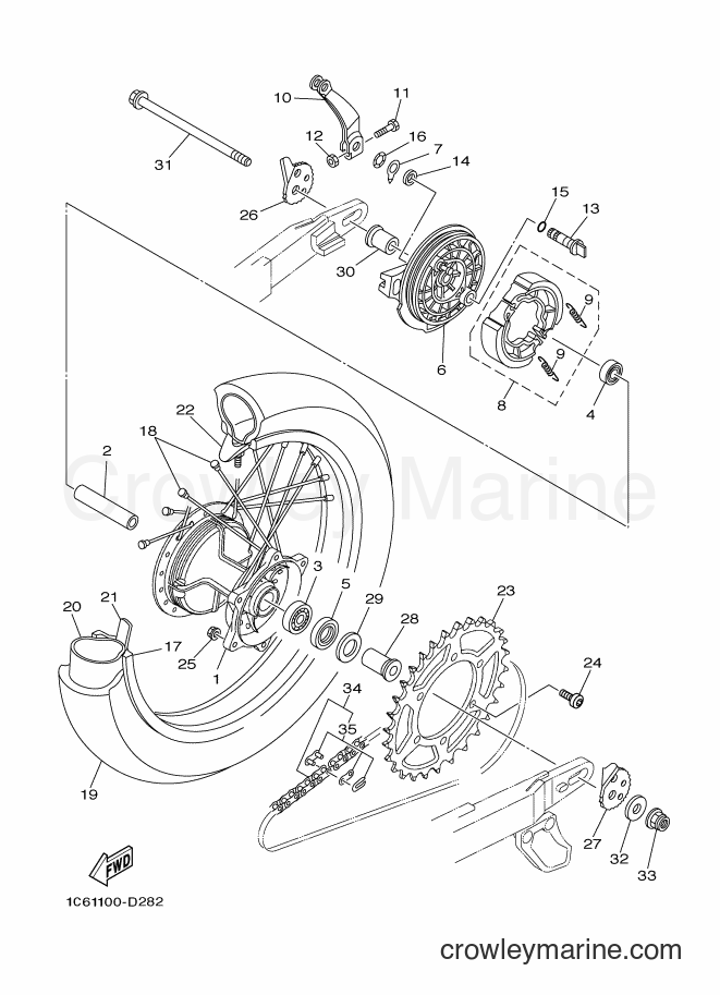 2018 Dirt Bike TT-R230 - TT-R230 (B68B) [010] - REAR WHEEL