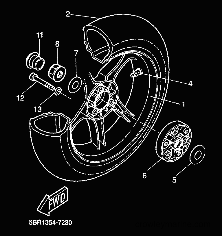 2000 Scooter YQ50 - YQ50 (5HEG) [010] - REAR WHEEL