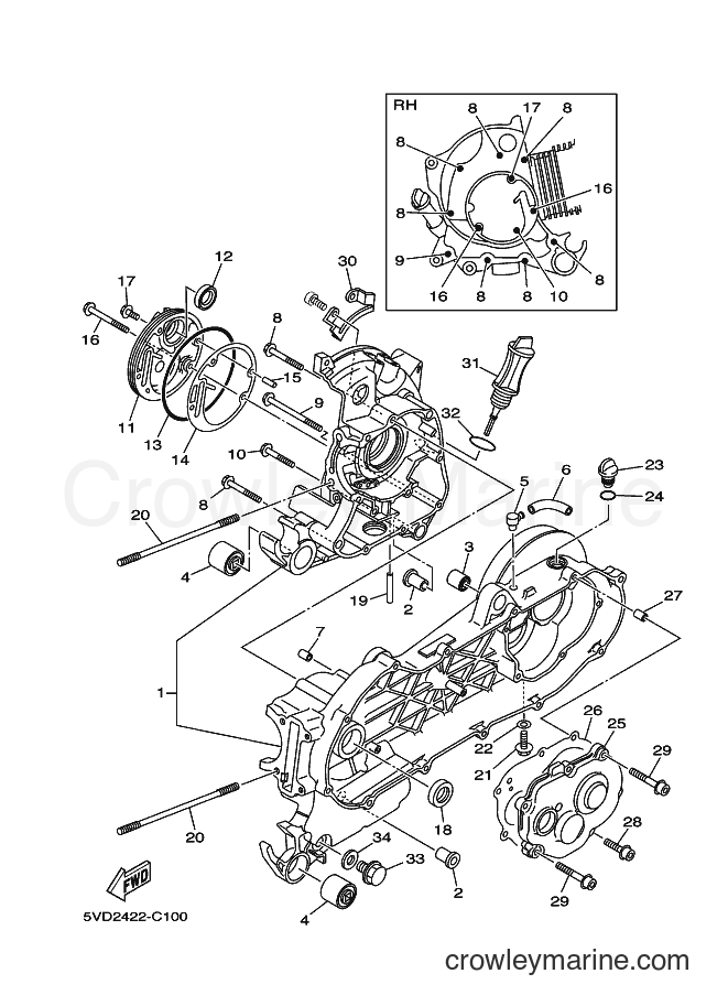 Yamaha Motors AT115C (5MX6) [010] - CRANKCASE