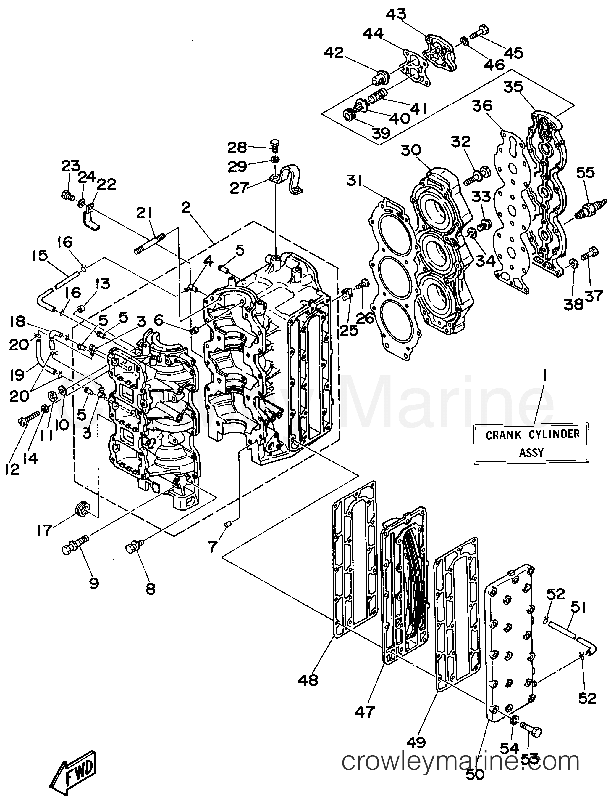Yamaha Motors E75MLHV - CYLINDER CRANKCASE