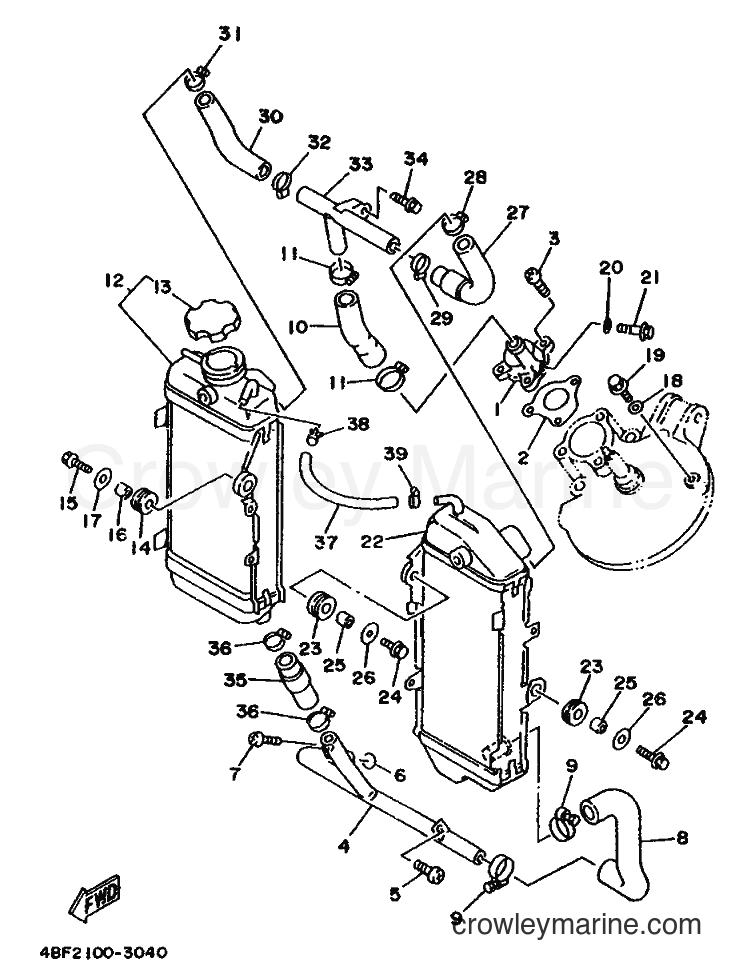 Yamaha Motors WR200R (4BF2) [999] - RADIATOR & HOSE