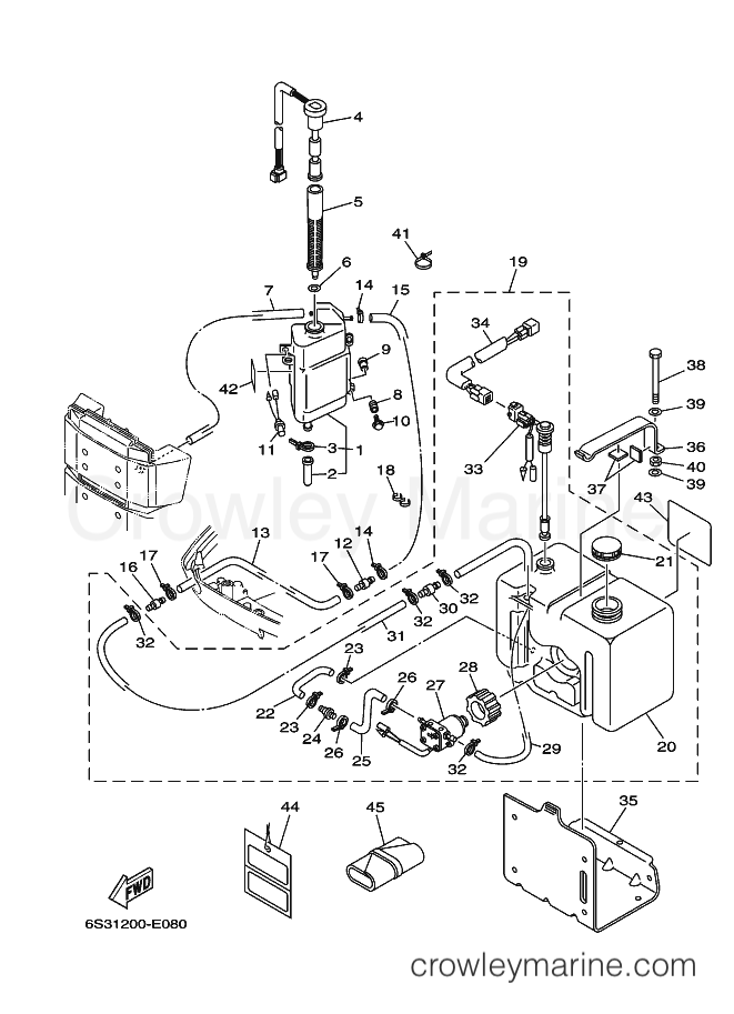 Yamaha Motors 250G (6S34) [020] - COMPONER Y PODER VARILLA