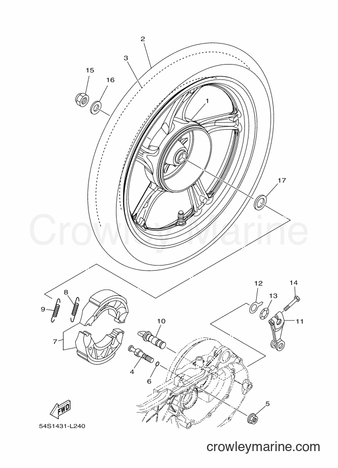 2012 Scooter AL115F - AL115F (54S1) [010] - REAR WHEEL FOR CAST WHEEL