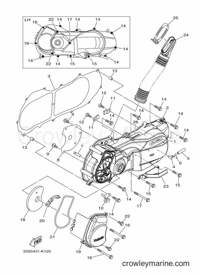 2011 Scooter AL125C - AL125C (33S8) [010] - CRANKCASE COVER 1