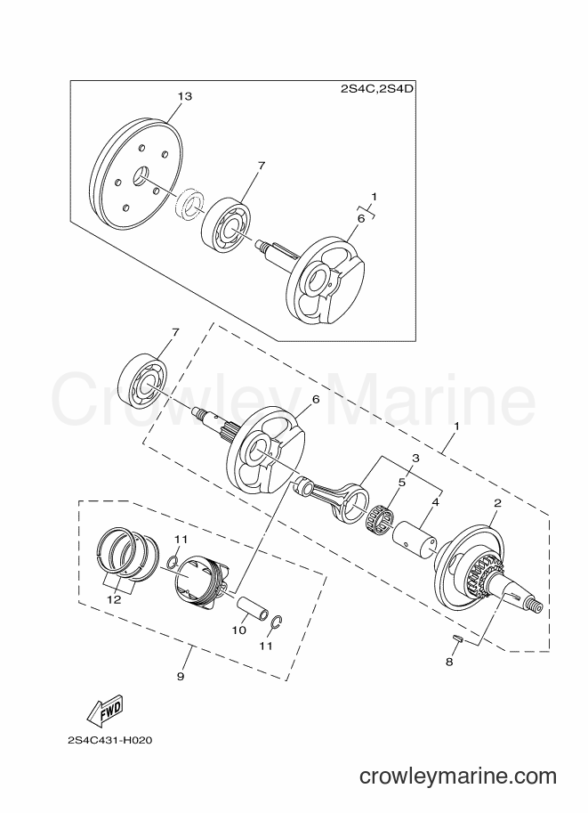 2009 Scooter T135S - T135S (5YPA) [010] - CRANKSHAFT & PISTON