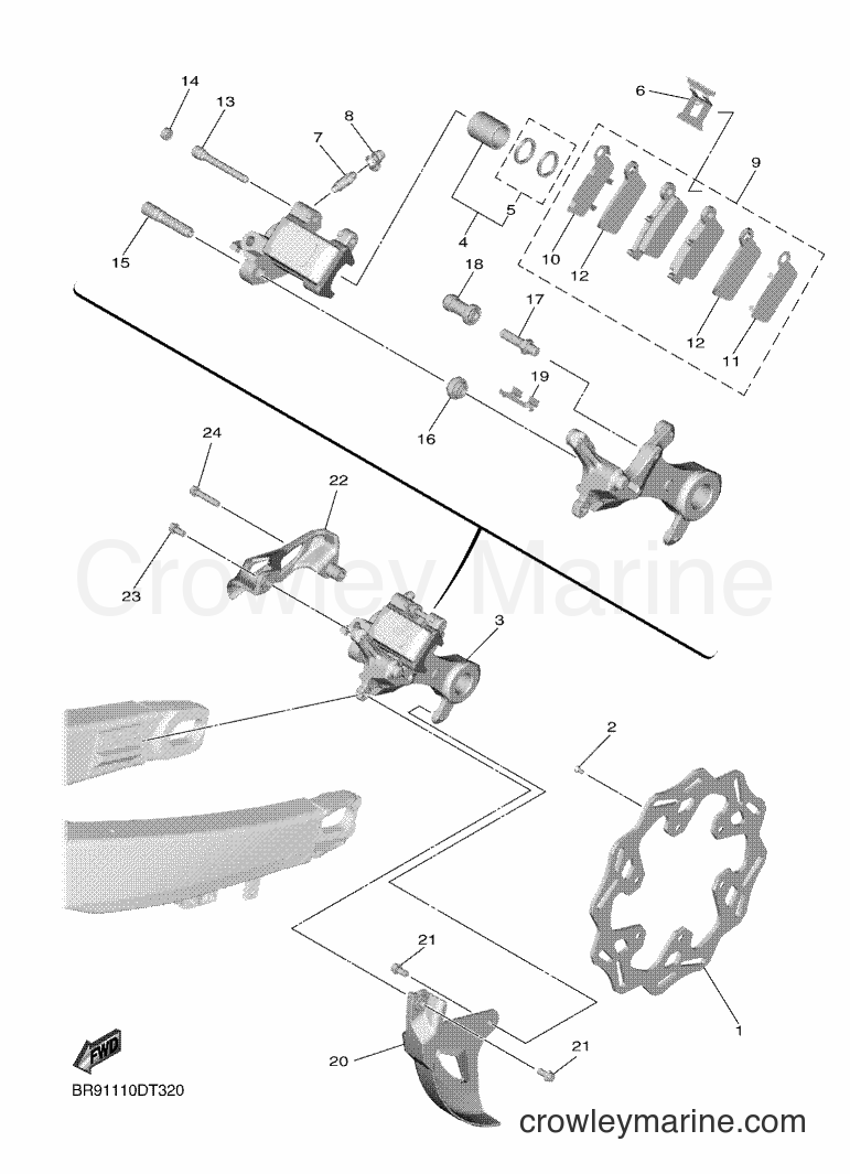2019 Dirt Bike YZ450F - YZ450F (BR96) [010] - REAR BRAKE CALIPER