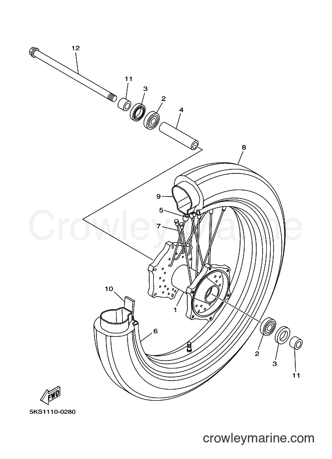 Yamaha Motors XVS1100A (5KSE) [010] - FRONT WHEEL
