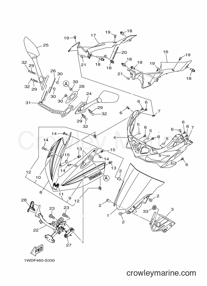 2017 Sport Bike YZF-R25 - YZF-R25 (1WDF) [010] - WINDSHIELD