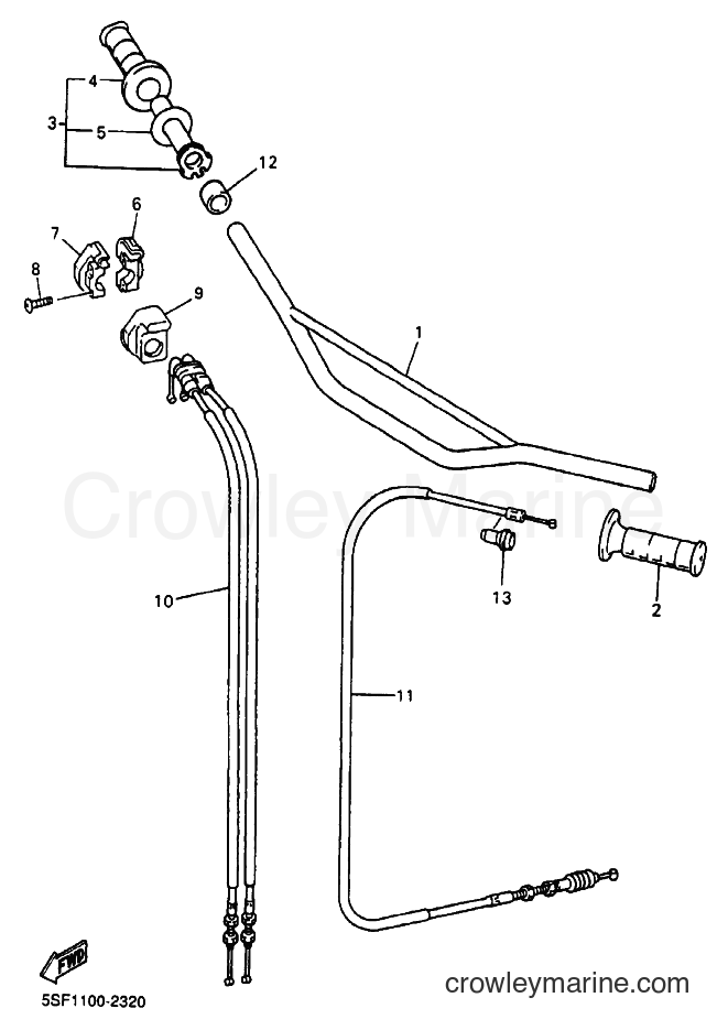 2002 Dirt Bike YZ426F - YZ426F (5SF2) [060] - STEERING HANDLE & CABLE