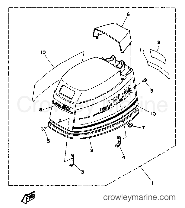 Yamaha Motors 30LD - TOP COWLING