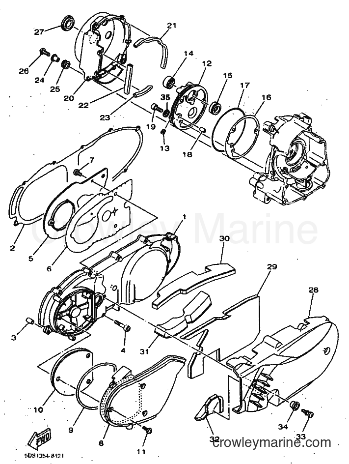 1999 Scooter YP125E - YP125E (5DS5) [010] - CRANKCASE COVER 1