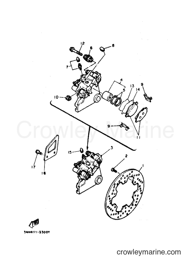 Yamaha Motors DT200R (3MH4) [010] - REAR BRAKE CALIPER
