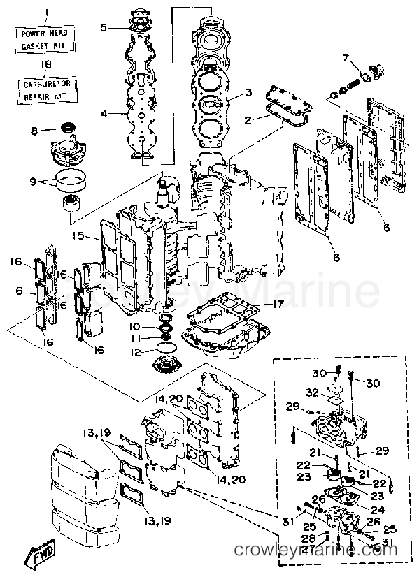 Yamaha Motors 175ETLD - REPAIR KIT 1
