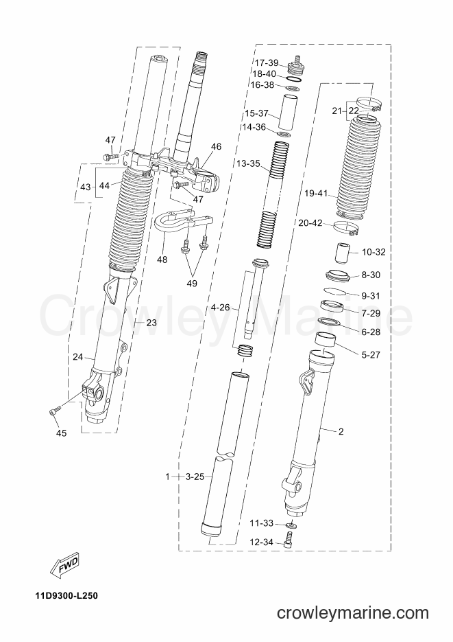 Yamaha Motors XT660Z (2BD3) [030] - FRONT FORK