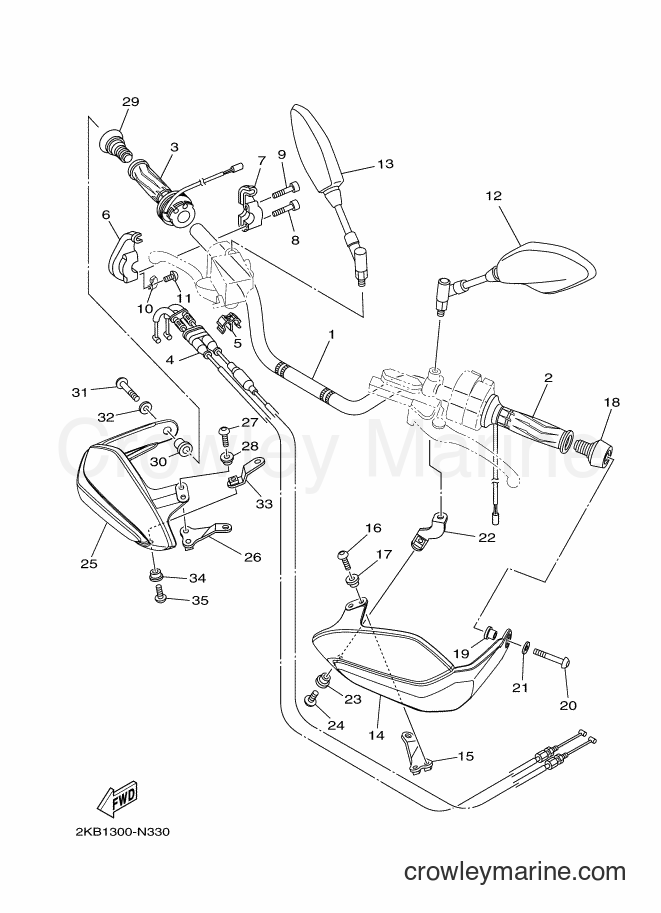 2015 Dirt Bike XT1200ZE - XT1200ZE (2KBA) [020] - STEERING HANDLE & CABLE