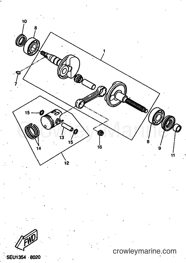 1999 Scooter YH50 - YH50 (5FV1) [010] - CRANKSHAFT & PISTON