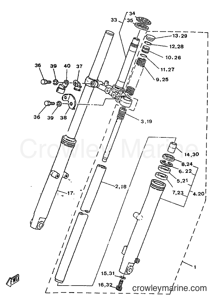 1996 Street Bike SR250 - SR250 (21L2) [99A] - FRONT FORK