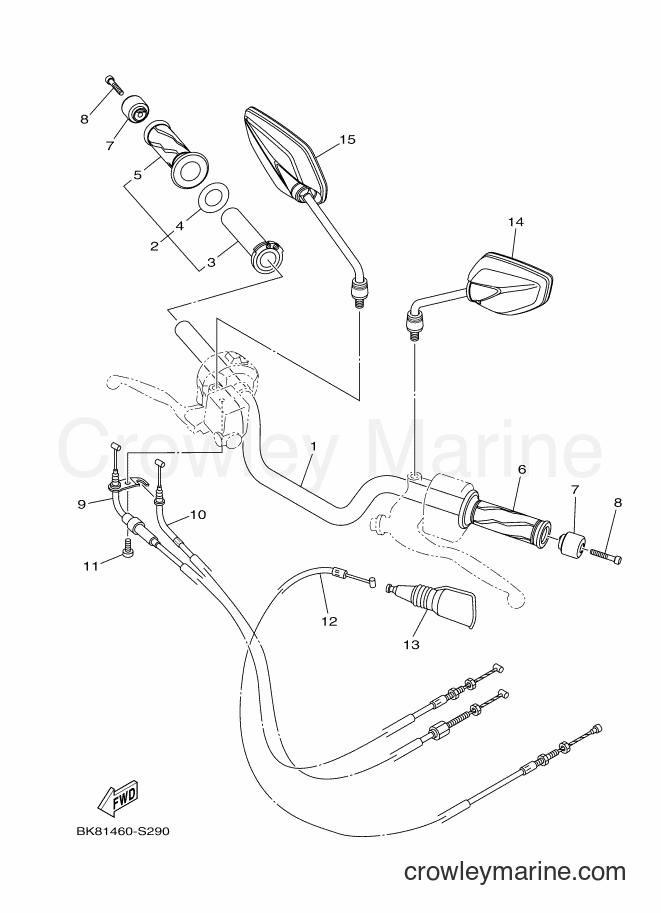 2017 Street Bike VXN150 - VXN150 (BK82) [010] - STEERING HANDLE & CABLE
