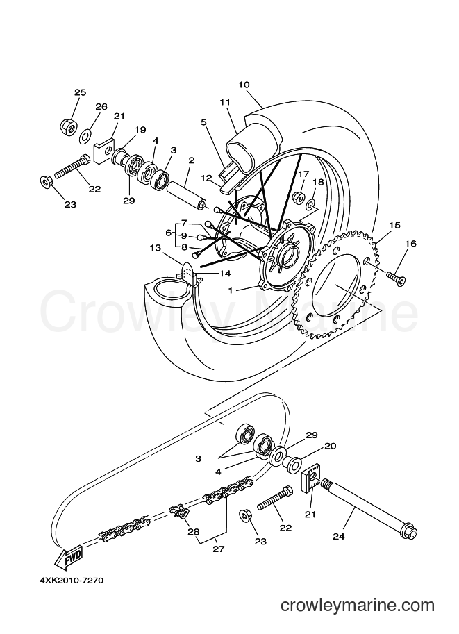 Yamaha Motors WR250Z (5EN2) [010] - REAR WHEEL